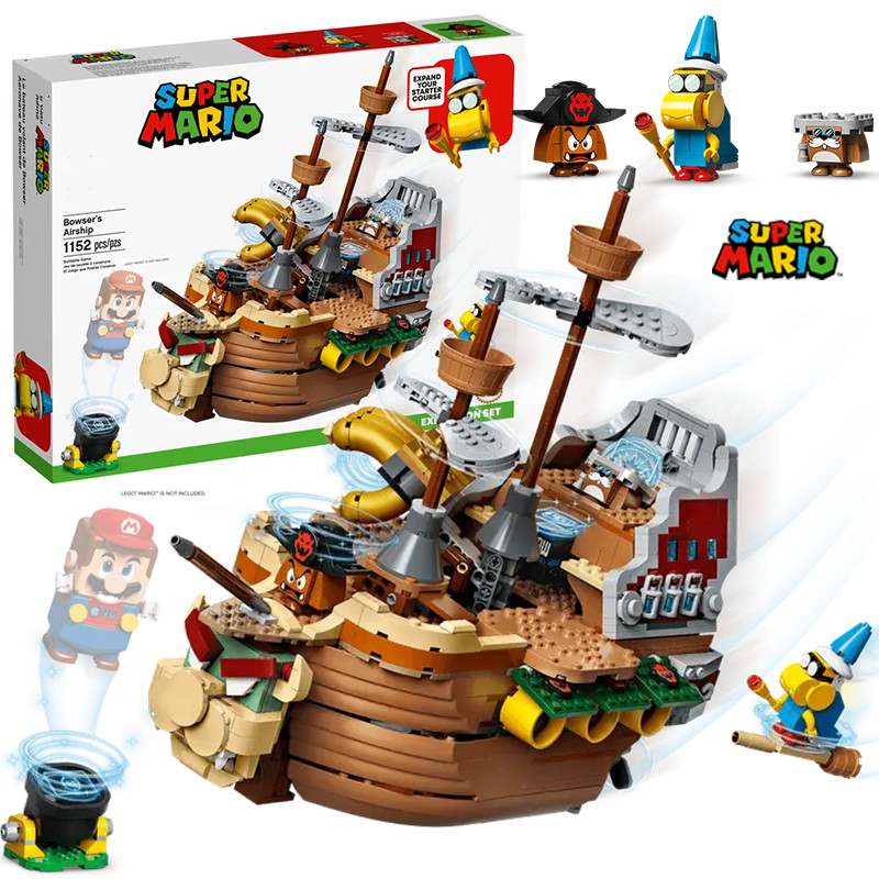 Mario เหมาะสําหรับ Lego Building Blocks 71391 Cool Overlords Flight Battleship Super Mario ประกอบของ