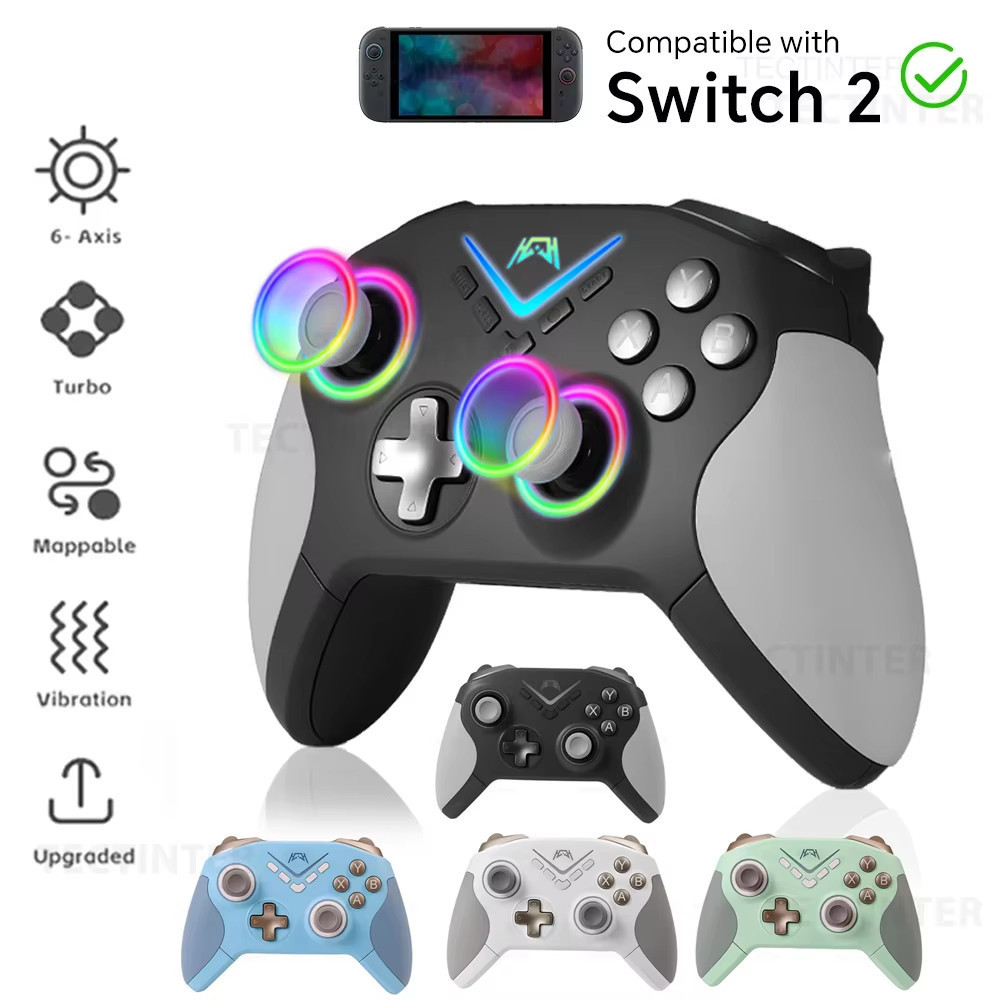 คอนโทรลเลอร์ไร้สายสําหรับ Nintendo Switch 2/PS4/PS3 Gamepad สําหรับ Android/PC Hall Effect จอยสติ๊กส