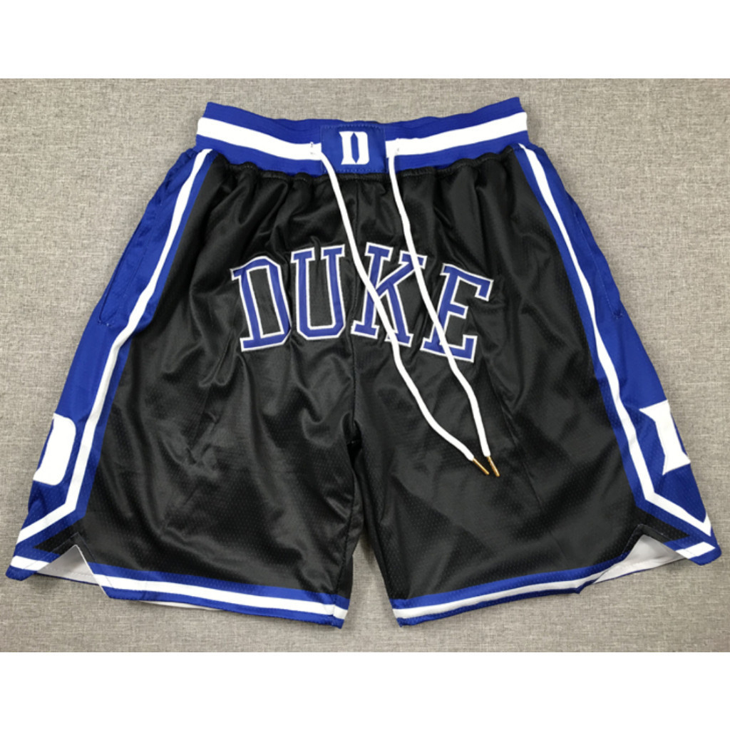 กางเกงขาสั้นบาสเก็ตบอลสีดำ UMIMI-L สำหรับผู้ชาย พร้อมปักโลโก้ Duke University