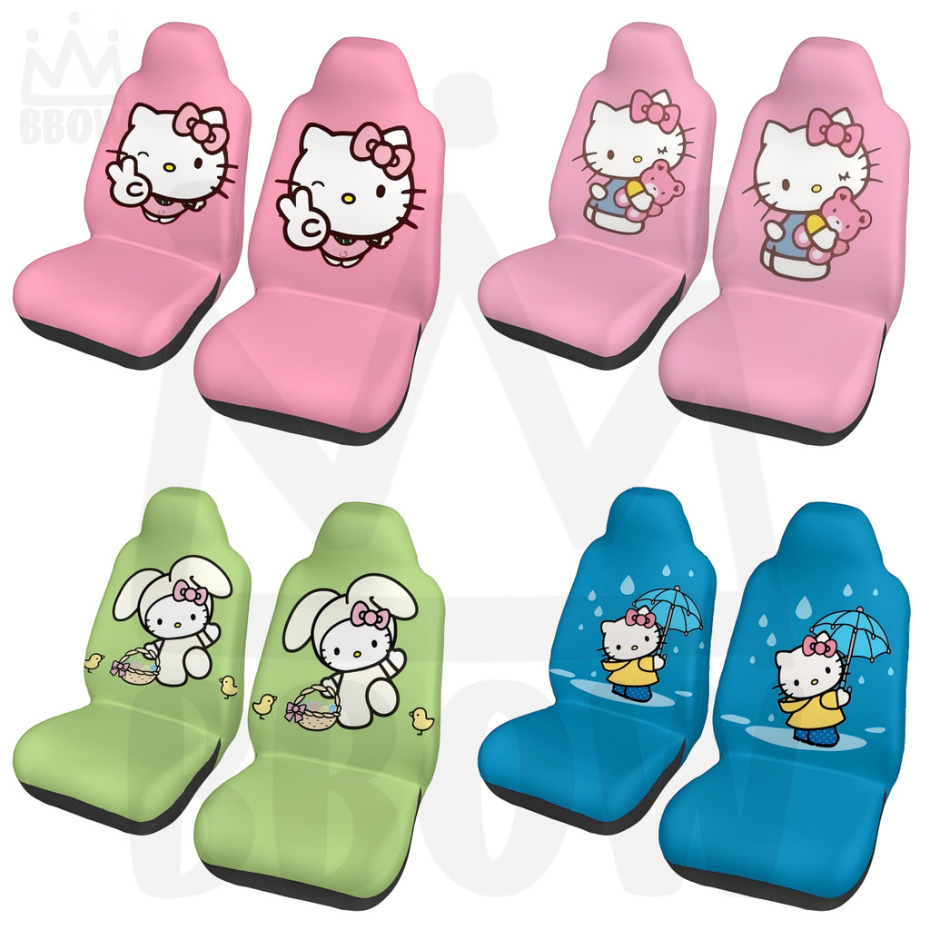 ผ้าคลุมเบาะรถยนต์ Hello Kitty Universal Auto Front Seats Protector เหมาะสําหรับรถ,รถเก๋ง SUV,รถบรรทุก