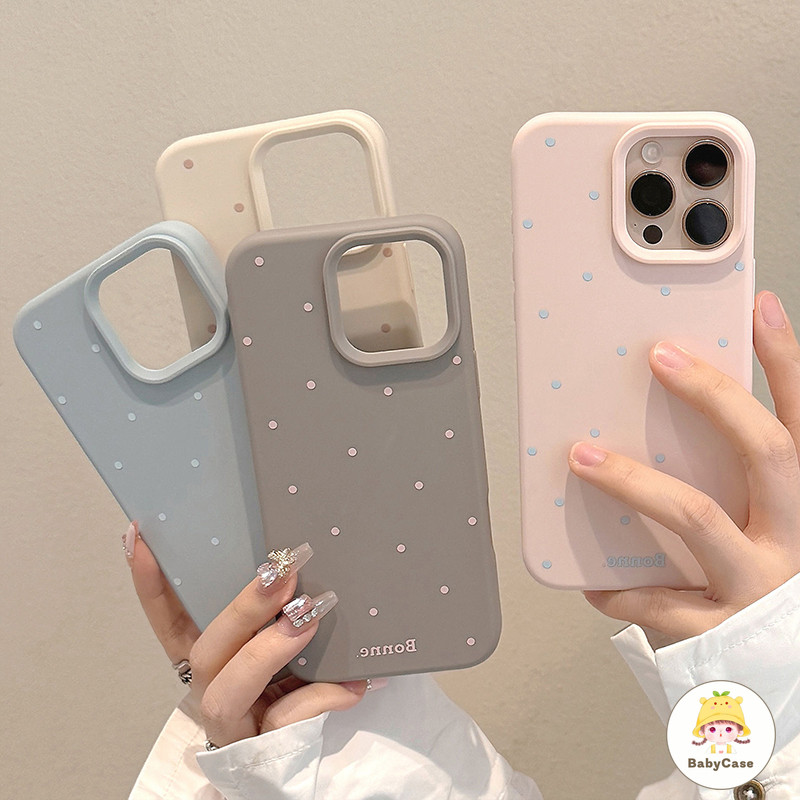 เคสสำหรับ iPhone 17 14 15 11 16 12 13 Pro Max 15 Pro 16E 16 14 15 Plus เคสโทรศัพท์ลายจุดหลากสี เรียบง่ายและดูดีมีสไตล์