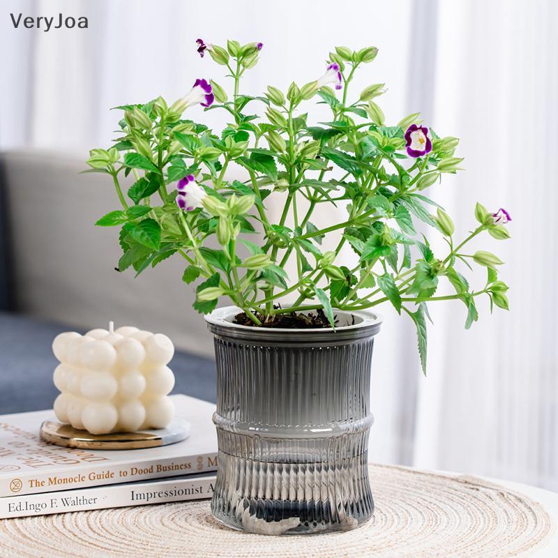 [มาก] Lazy Hydroponic กระถางดอกไม้อัตโนมัติดูดซับน้ําโปร่งใสสองชั้นพลาสติกรดน้ําด้วยตนเองชาวไร่สํานักงาน TH