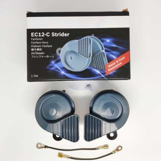 1คู่ แตรหอยโข่ง แท้ กันน้ำ 12V ฟรีสายกราวด์2เส้น EC12-Cแตรรถยุโรป แตรBMW แตรรถยนต์