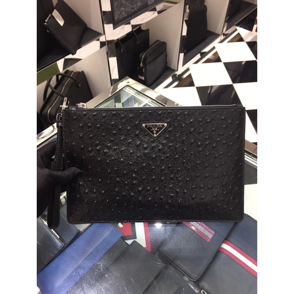 PRADA Exclusive First Launch PRADA 2018 Early Spring รูปแบบใหม่ กระเป๋าถือผู้ชาย