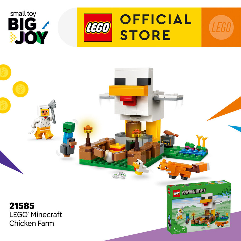 LEGO Minecraft 21585 Chicken Farm (233pcs.), Building Blocks, Kids Toy