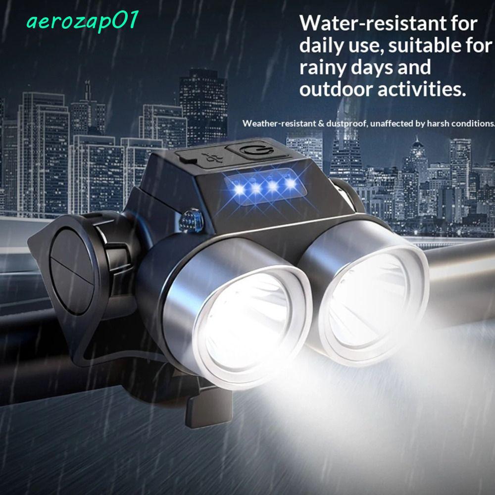 AEROZAP LED ไฟหน้าจักรยาน กันฝน ใช้งานง่าย พร้อมโหมดทำงานหลายแบบ ส่องสว่างคมชัดสำหรับการขี่จักรยาน