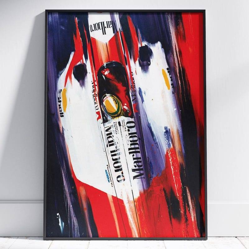 Ayrton Senna โปสเตอร์สูตร 1 Wall Art Ayrton Senna ซิม Racing Decor F1 โปสเตอร์ Ayrton Senna พัดลมตกแ