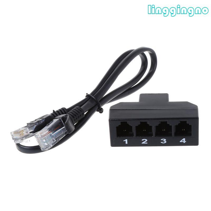 RR RJ45 ถึง RJ11 อะแดปเตอร์ RJ45 8P8C ชาย 4 RJ11 6P4C ตัวแปลงหญิงพร้อมสาย