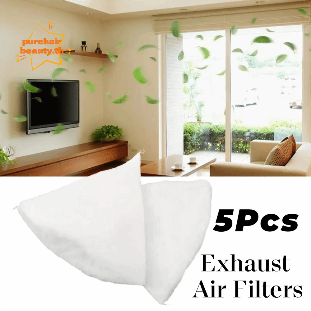 PUREHAIRBEAUTY 5 ชิ้นกรองอากาศไอเสีย,ใช้งานร่วมกับกรวยยุโรปกรอง,ผ้าฝ้ายทางเลือก Conical Air กรองฟองน