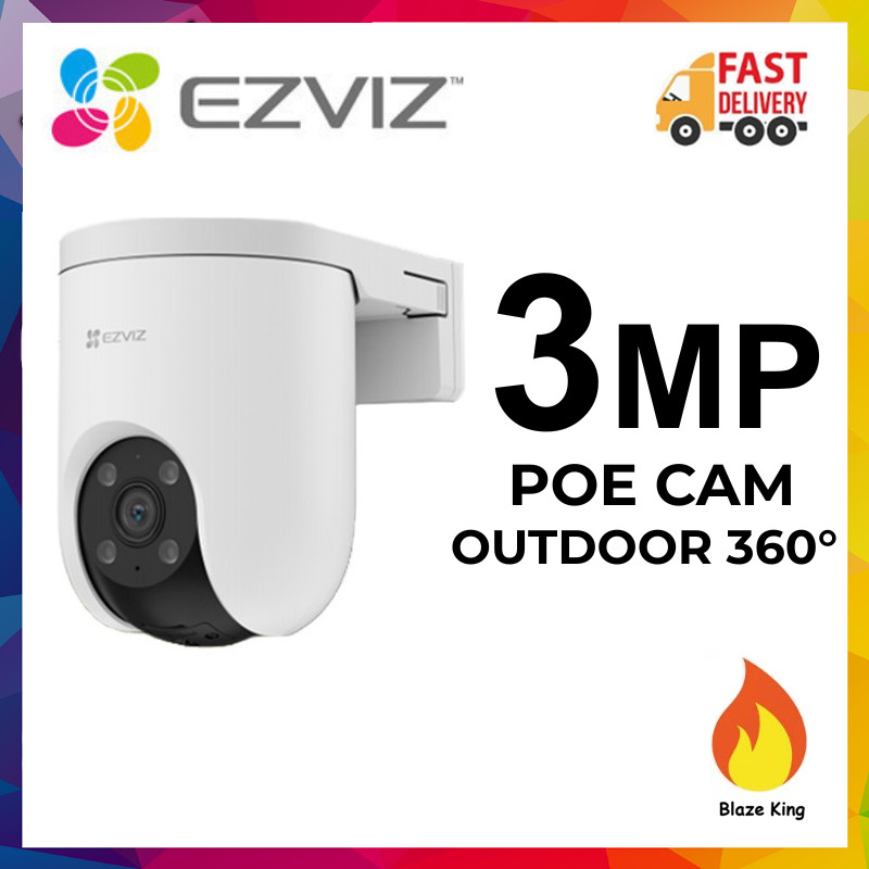 EZVIZ H8C PoE 3MP 1296P 2K Two Way Talk Pan/Tilt Color Night Vision Motion Detection กลางแจ้ง PoE Se