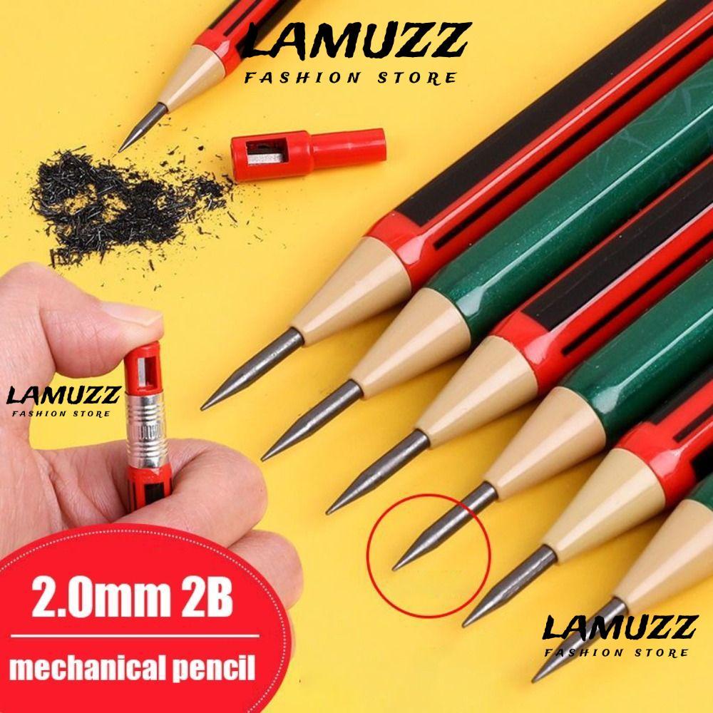 ดินสออัตโนมัติ LAMUZZ, 2.0 มม.2B มาพร้อมดินสอกด Sharpener, Anti-slip Sketch Drawing การเขียนเครื่องมือเครื่องเขียนกดประเภท Propelling ดินสอ Sketch การออกแบบการ์ตูน