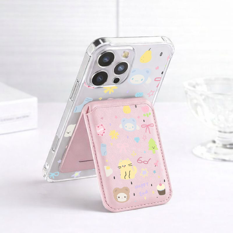 Cat bow tie pattern Wallet เคสกันกระแทก เหมาะสําหรับ iPhone 11 12promax 12 13 14 15 Pro Max Case ฝาหลัง 14promax 15pro 16 Pro Max 17 17air 17promax Casing ราคา ถูกที่สุด ดีลบีเคเค แกลเลอรีภาพที่ 2