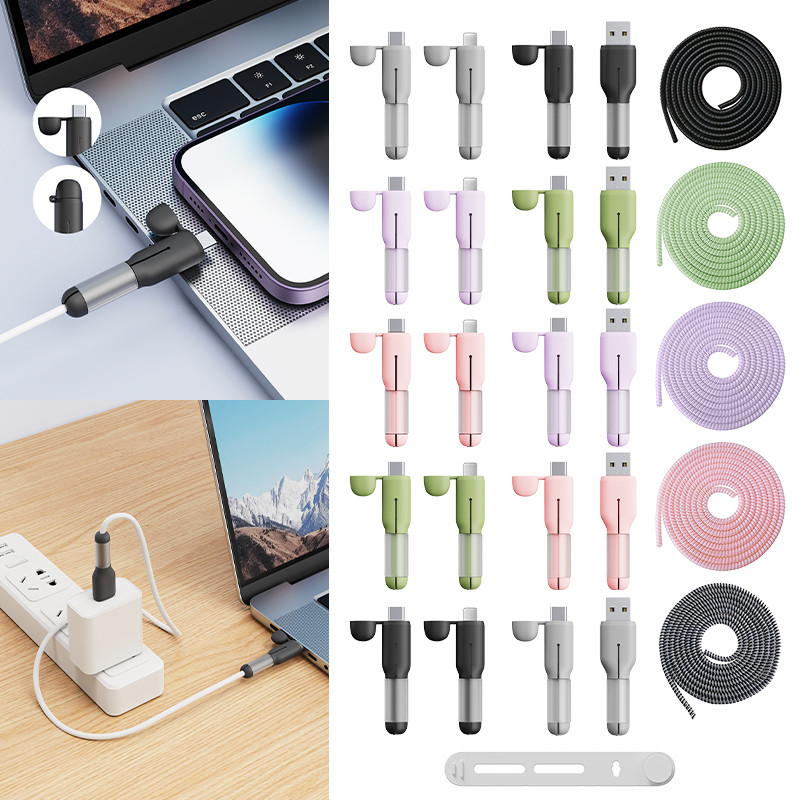 USB Type C เคสป้องกันสายชาร์จซิลิโคน ป้องกัน 360 องศา ทนทานต่อการแตกหักและการกัด ตัวป้องกันสายเคเบิลปลั๊กชาร์จตัวป้องกัน