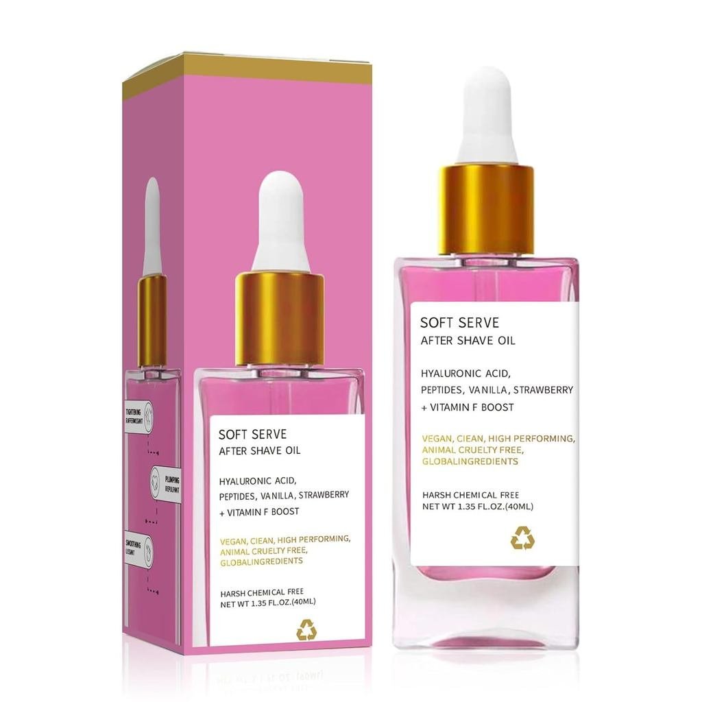 After Shave Oil for Women Smooth Skin, Strawberry After Shave Oil Ingrown Hairs & Dryness, Soft Serv