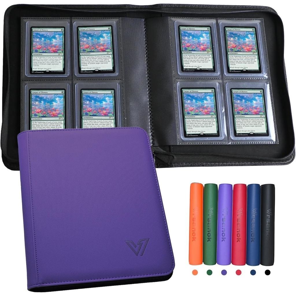 Toploader Binder 4 กระเป๋า,Holds 128 Top Loaders,Top Loader Binder 4 กระเป๋าสําหรับ 3" x 4 "การ์ดแข็