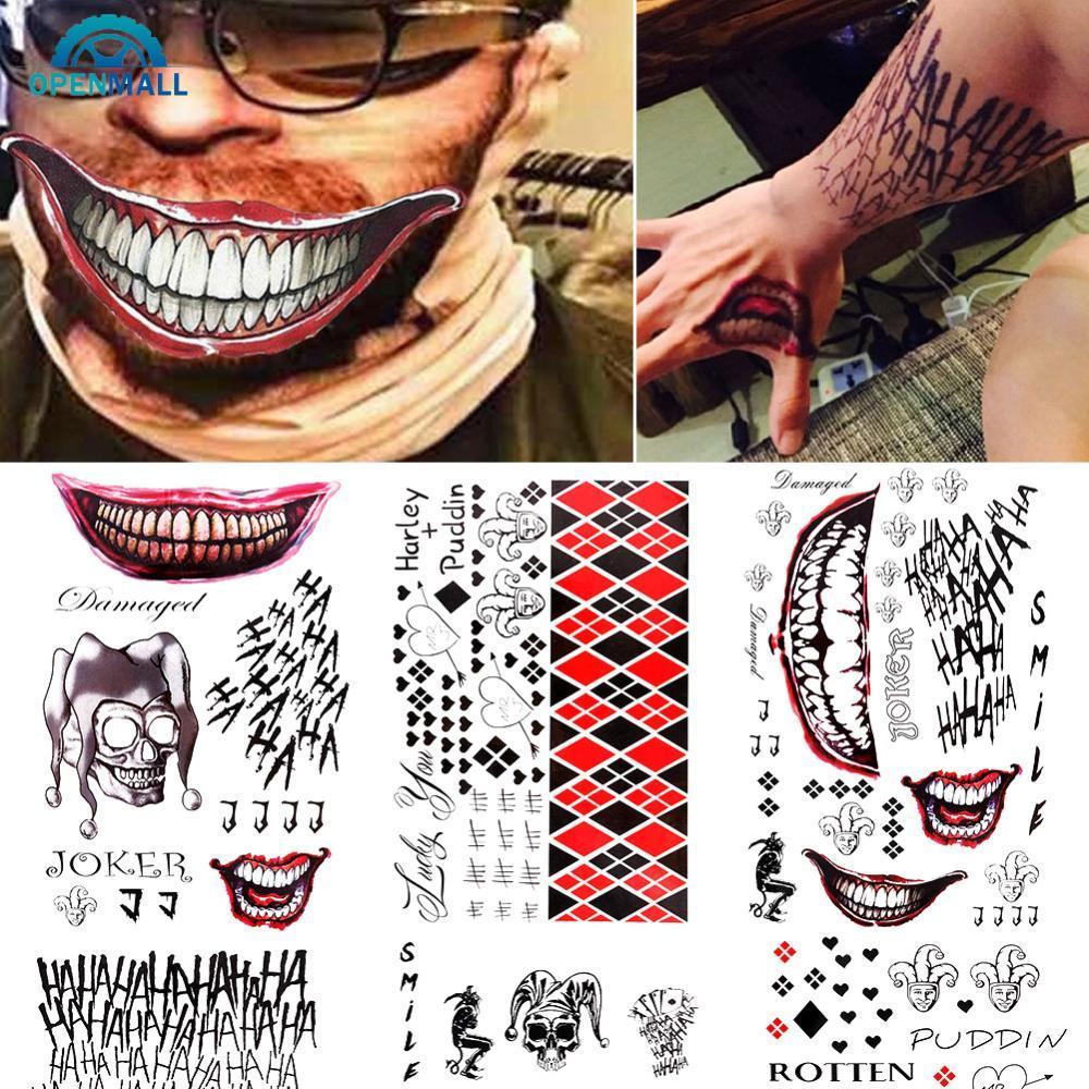 สติกเกอร์ Temporary Tattoo ฮาโลวีน Batman Squad Joker ชุด D5J2