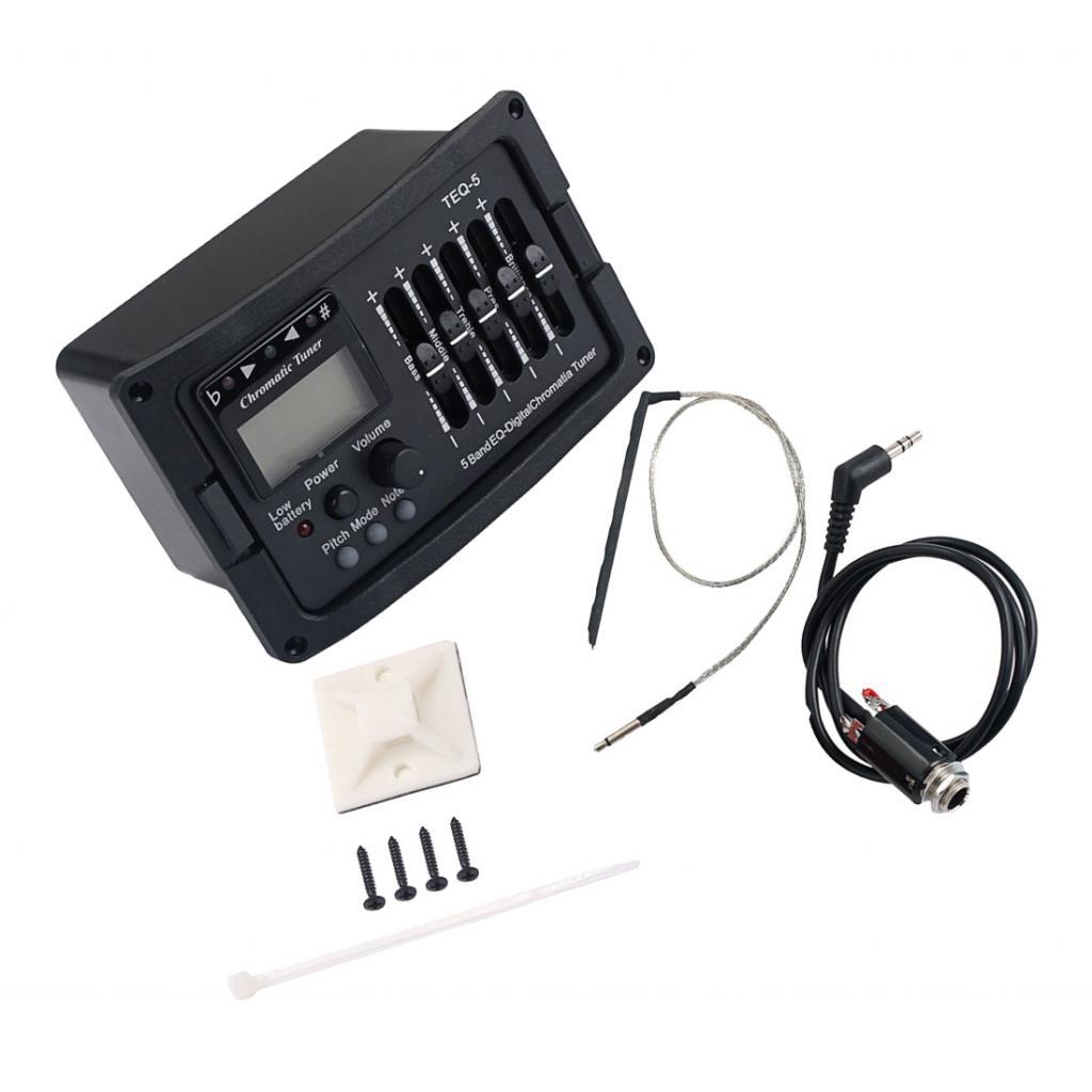 [svzfjuv] 5 Band EQ Piezo Pickup EQ-7545R กีต้าร์โปร่ง Preamp Amplifier