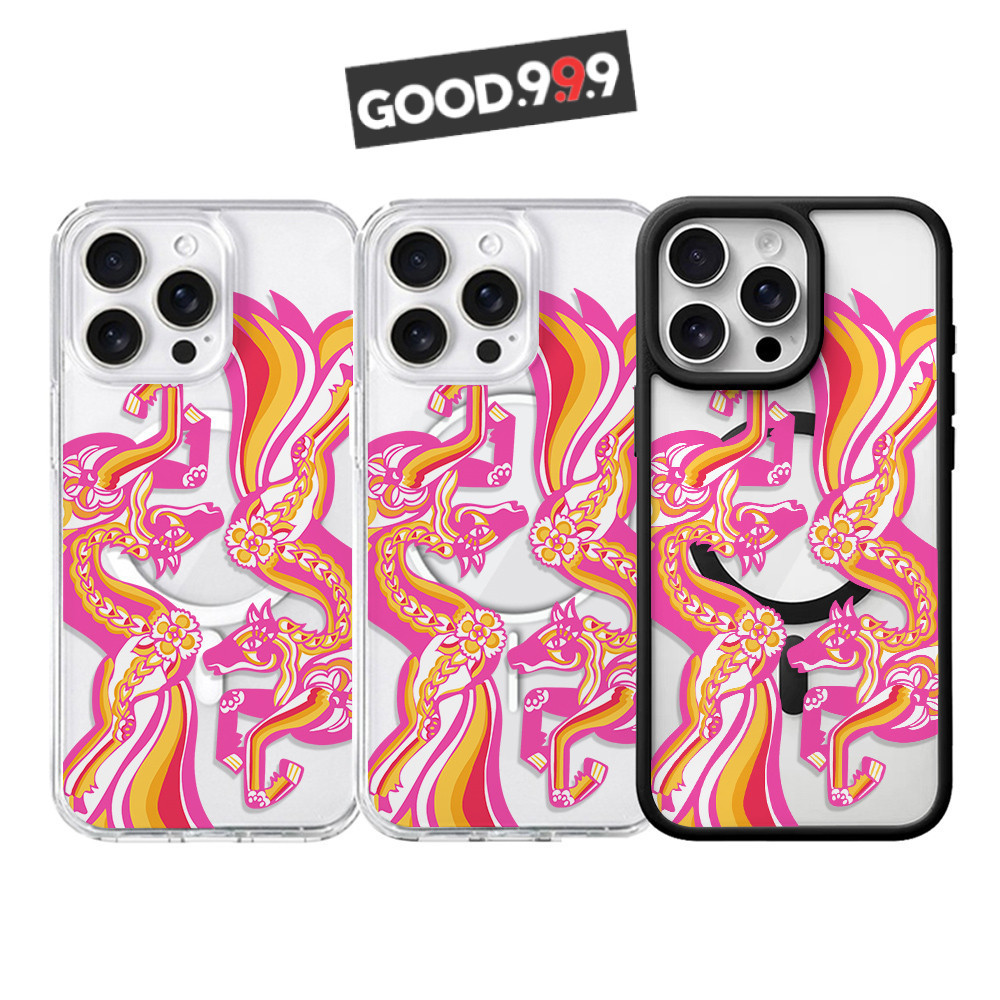 สำหรับiPhone เคสiPhoneลายน่ารัก เสริมสร้างแม่เหล็กอะคริลิคใสกระดานแข็งTPUกรอบนุ่มกันกระแทก  iP17 PRO MAX 1114 13 12 15