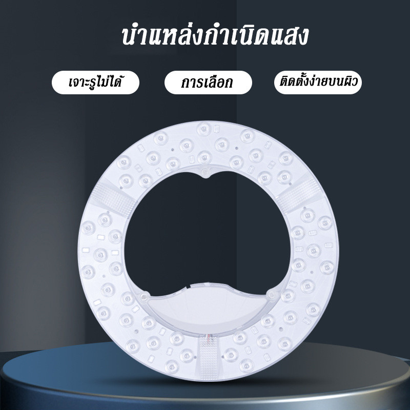 แผงไฟแม่เหล็ก LED 45W 60W 90W 120W แผงไฟเพดานกลม แผ่นซิป หลอดเพดาน สําหรับเปลี่ยนโคมไฟเพดาน มี มอก. ติดตั้งง่ายมาก