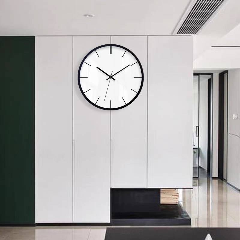 นาฬิกาแขวนผนัง ลายไม้กลม เงียบ 12นิ้ว สไตล์นอร์ดิก Wall Clock ตกแต่งบ้าน