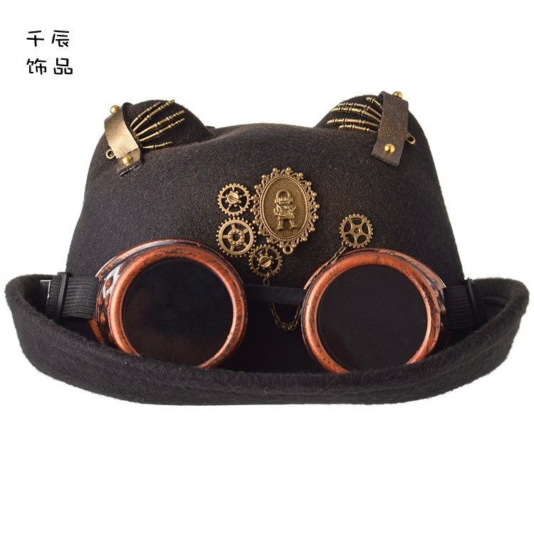 Steampunk Retro Gear Dome Top Hat Lolita Lolita Cat Ears Halloween Ball Show