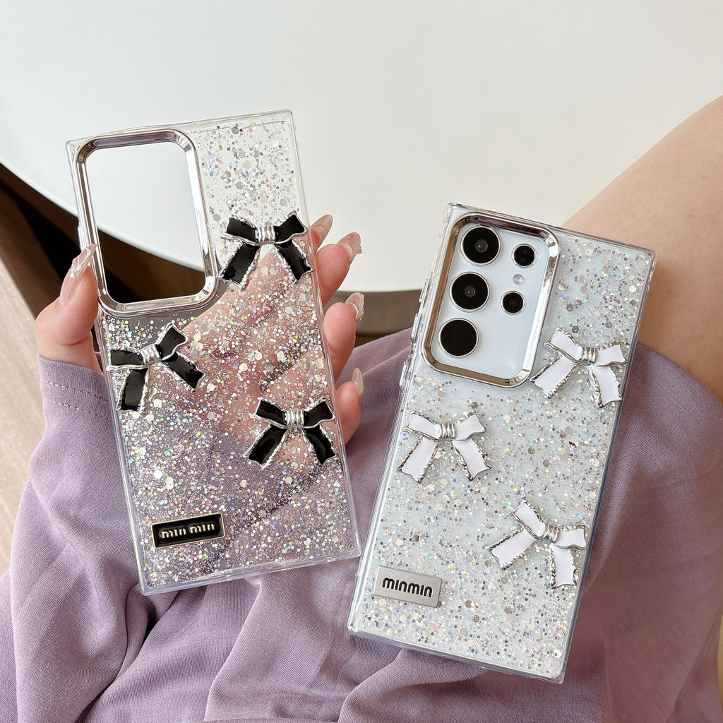Glam Bling เคสโทรศัพท์ 3D Bowknot - Sparkle Glitter Design สําหรับ Samsung Galaxy A14 A15 A16 A26 A0