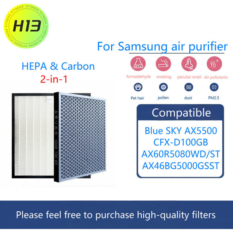 แผ่นกรองอากาศ Samsung Blue Sky AX5500 AX60R5080WD/ST AX46BG5000GSST ไส้กรอง เครื่องฟอก CFX-D100/GB
