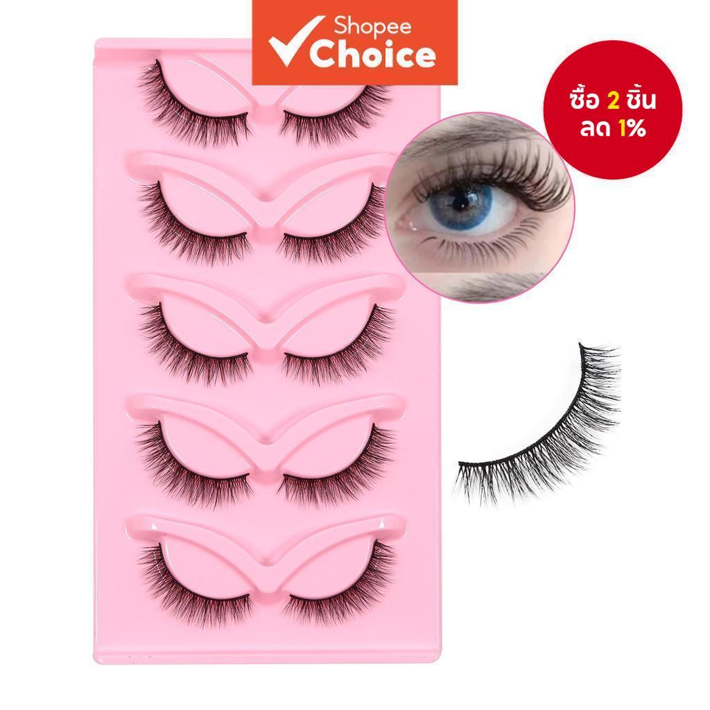5 คู่ Milai-YJ-X085 ขนตา 15 มม.3D-Curl Lashes ธรรมชาติ Fluffy ดูยาว Handmade Extension ขนตาปลอม
