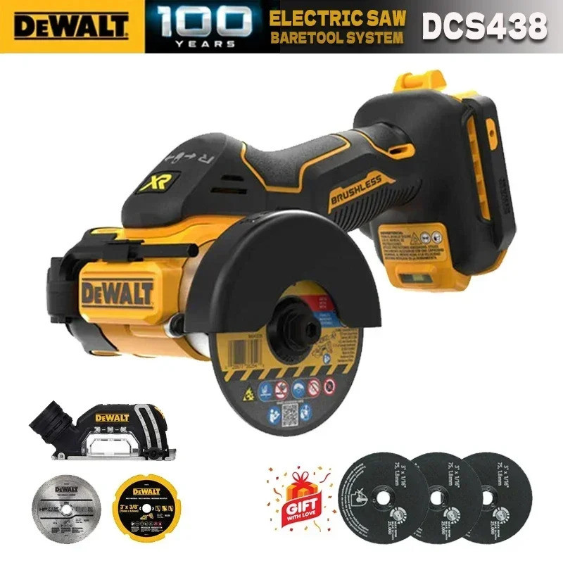 DEWALT DCS438 เครื่องมือเครื่องบดมุมไร้สาย 20V XR มอเตอร์ไร้แปรง DCS438N เครื่องตัดด้ามจับ CUT OFF P