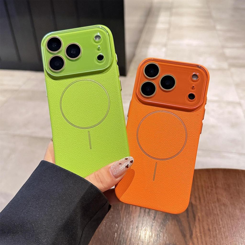 ลิ้นจี่ผิวเนื้อเหมาะสําหรับ iPhone 17 Pro Max Slim Profile สิ่งที่แนบมาแม่เหล็ก iPhone 14 เคสโทรศัพท