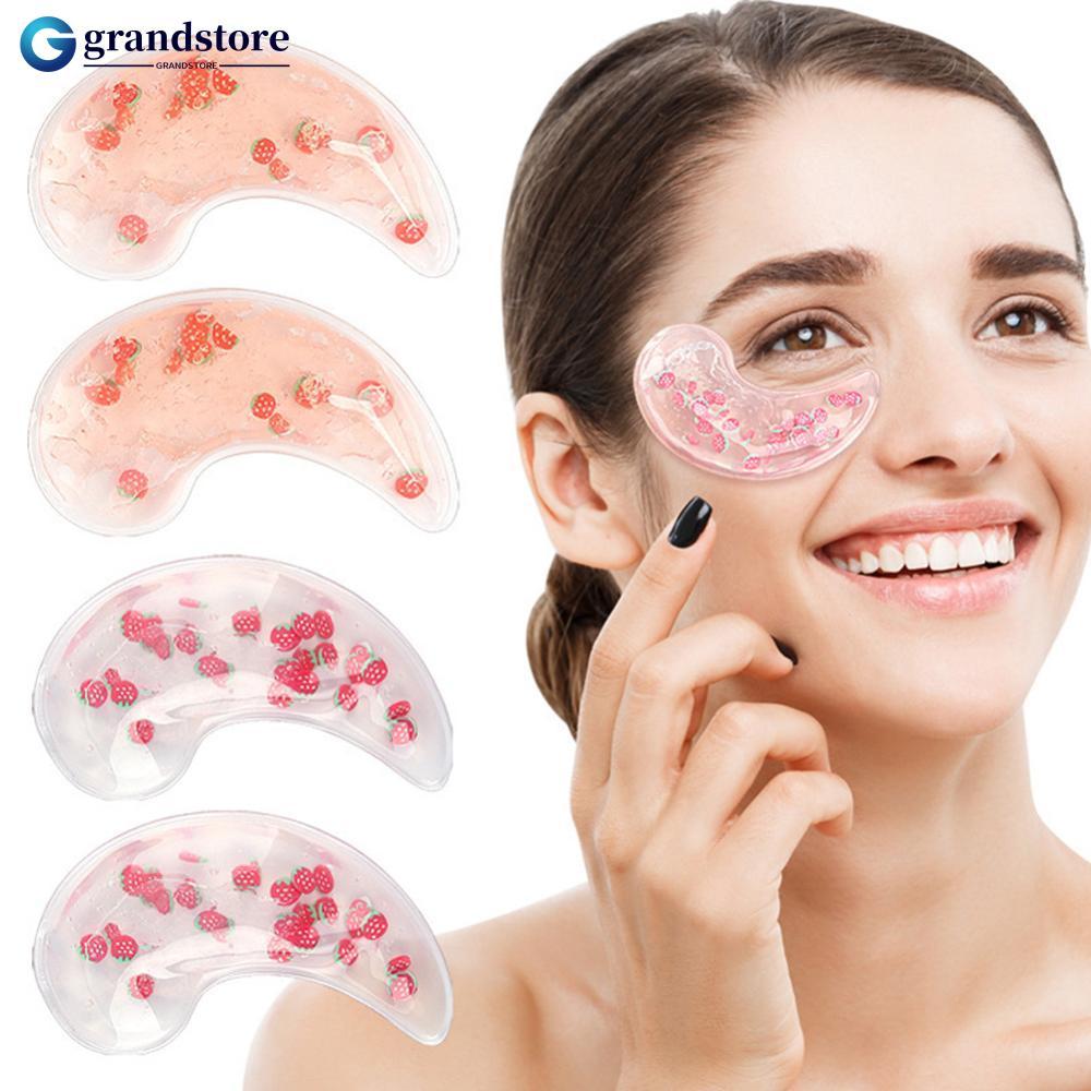 GRS 2pcs Cooling Gel Eye Pads Reusable Gel Eye Bag Patch Hot Cold Eye Patch Gel Eye Ice Pack