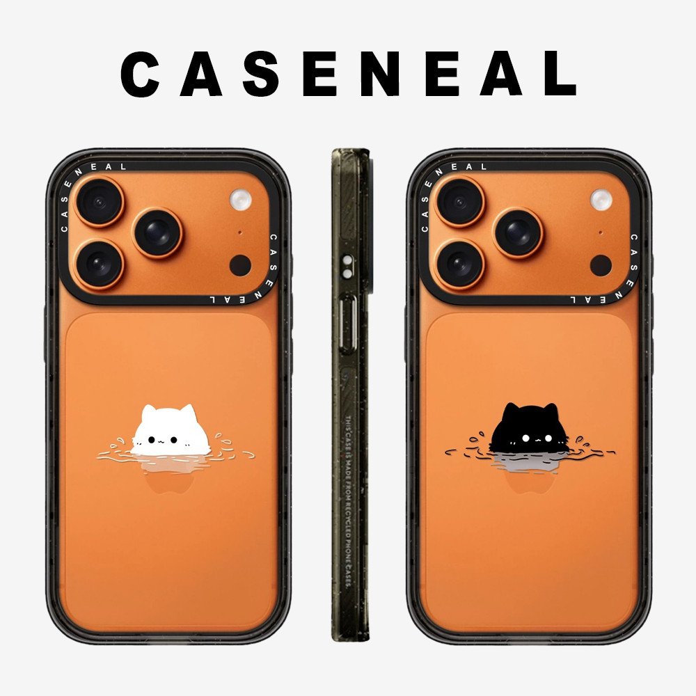 Drop proof โปร่งใส CASENEAL เคสโทรศัพท์ใสสําหรับ iPhone 17ProMax 17pro 17 16promax 16 15promax 14promax 13promax แมวน่ารักเคสแข็งอะคริลิค iPhone 13 กรณีคุณภาพสูง