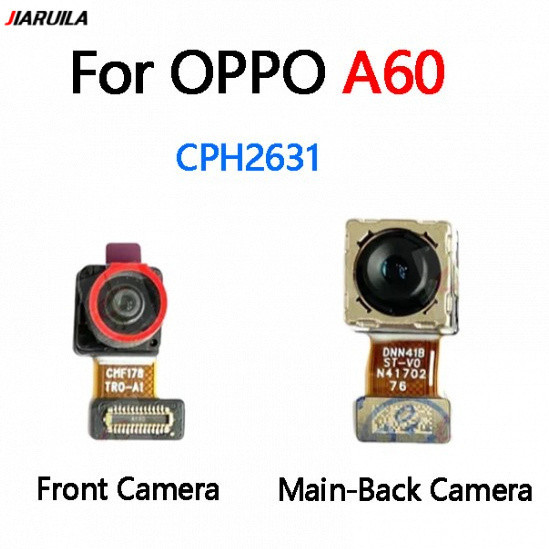 กล้องด้านหน้าสําหรับ OPPO A60 CPH2631 โมดูลกล้องด้านหลังด้านหลัง Flex Cable
