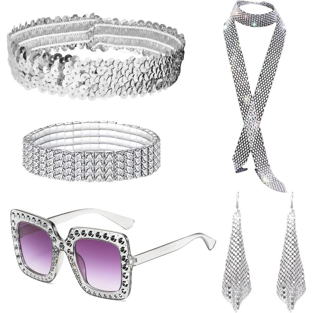 เครื่องประดับชุด.Style 70s 6 ชิ้น ประกอบด้วย-accessories สไตล์หลากหลาย