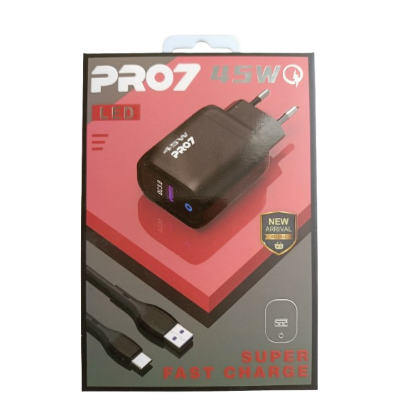PRO7 USB Charger Adapter Bonus Type C / Micro Fast สายชาร์จ รุ่น ADC-PD004 PRO777