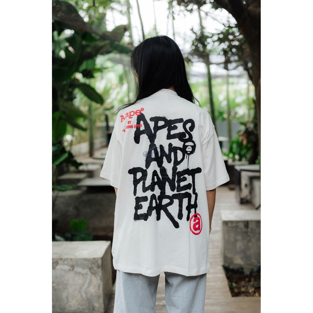 HOT AAPE Neon Puff Tee Ivory Original / เสื้อยืด Aape แท้
