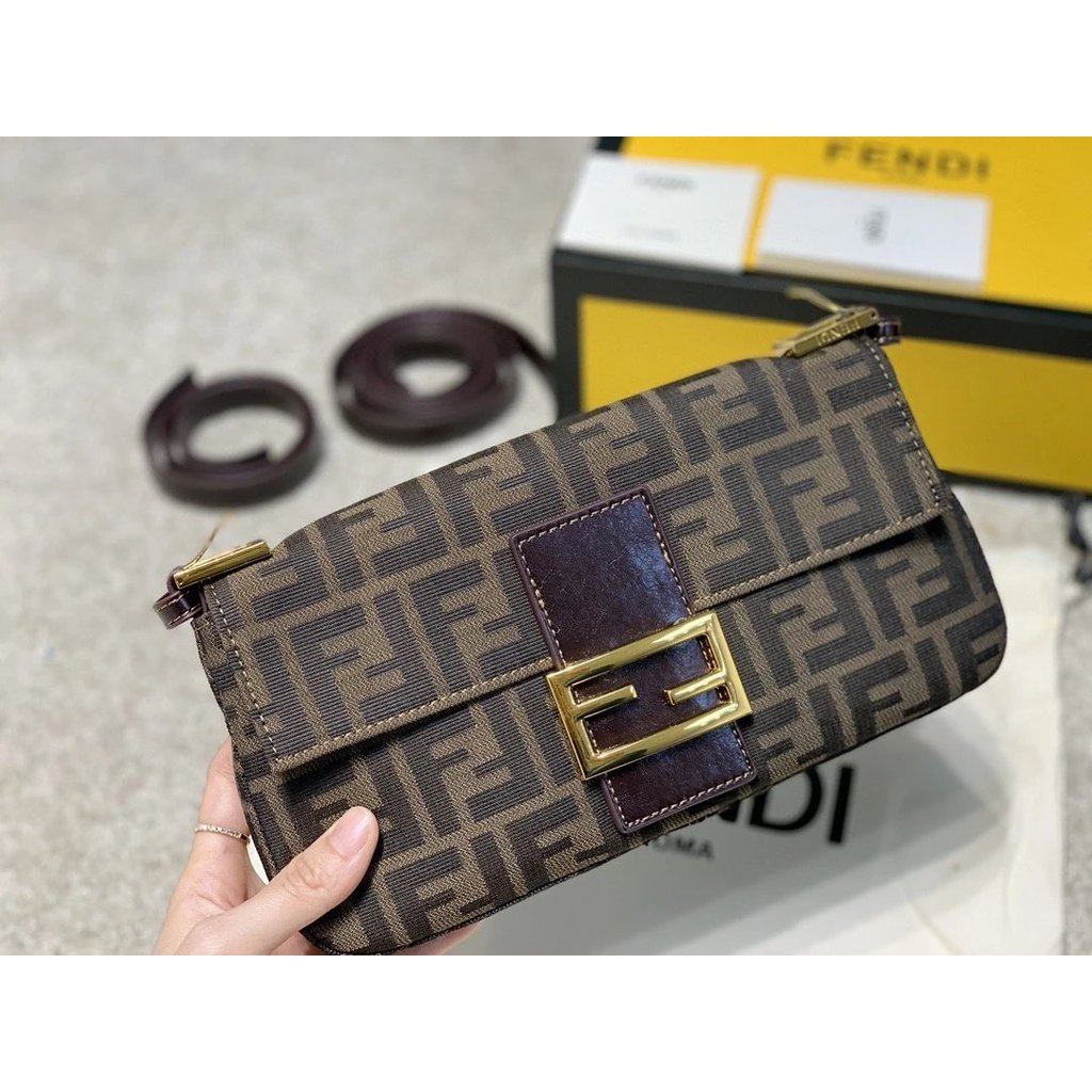 Old Flower FF Canvas One-Shoulder Underarm Messenger Baguette Bag Mahjong Bag