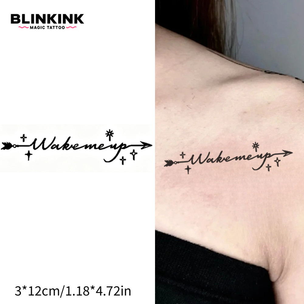 BLINKINK รอยสักชั่วคราว Wake Me Up กันน้ำ ติดทนนานถึง 2 สัปดาห์