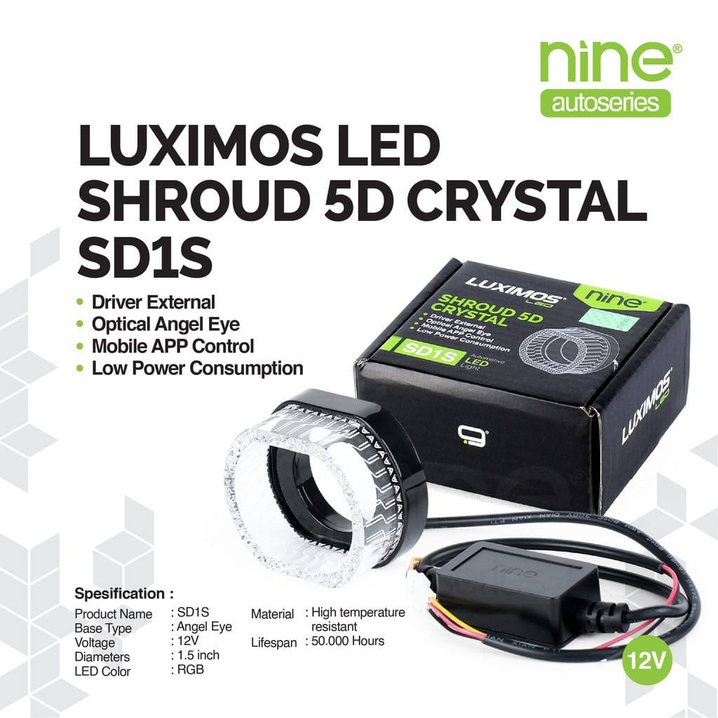 LUXIMOS Shroud Bild โปรเจคเตอร์รถ BMW H4 คริสตัลแองเจิลตา 5D Dusk Ballast App RGB SD1S