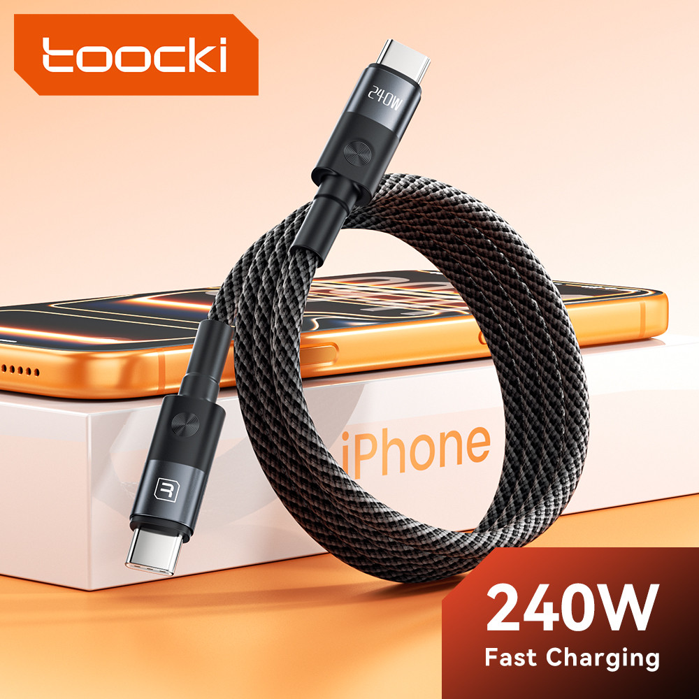 Toocki PD 240W CC สายชาร์จเร็ว Super Flash Charge 120W USB-C Data Cable High Power Type C to Type C AC สายถักสําหรับ Xiaomi series แล็ปท็อป