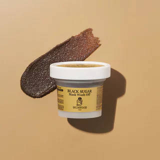 Skinfood Black Sugar Mask Wash Off 120g สกินฟู๊ด มาสก์สครับผิวน้ำตาลทรายดำ สูตรโฮมเมด.