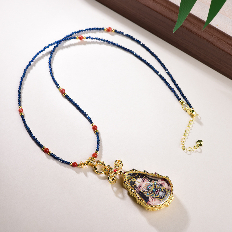 ใหม่สไตล์จีน Southern Red Agate Clavicle Chain แขวน Thang Thang Card Past Life ปัจจุบัน Amulet จี้เช