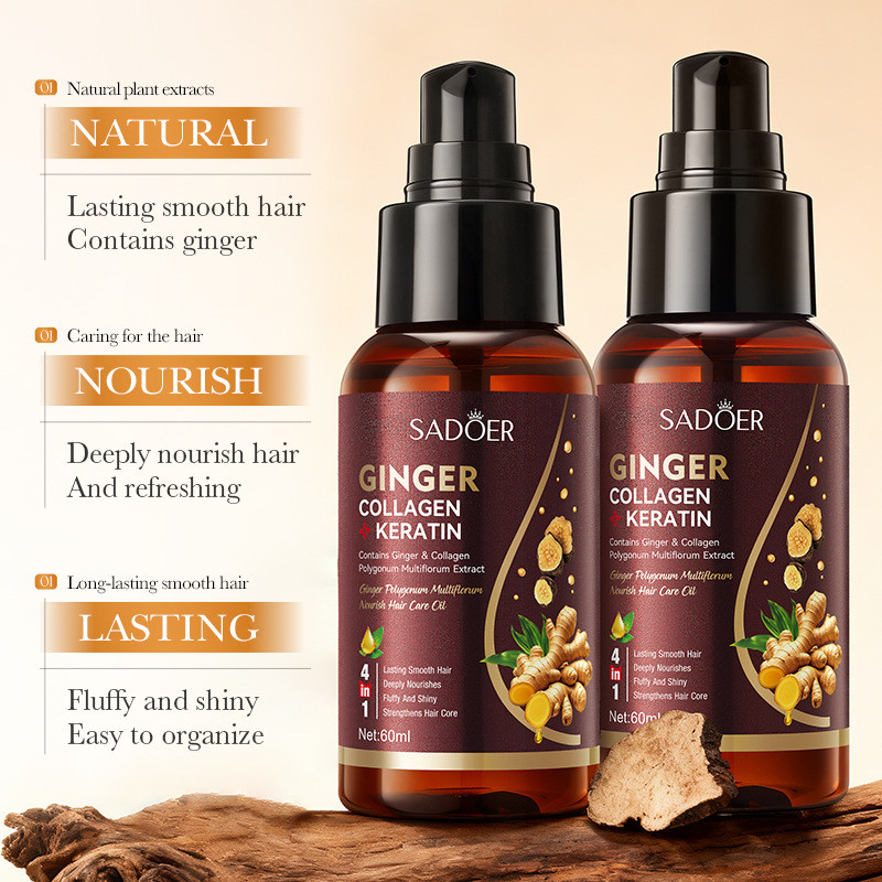 SADOER Ginger Polygonum Multiflorum Smooth Nourishing Hair Care Essential Oil Conditioner TMXU