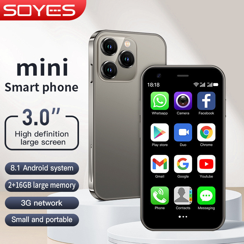 SOYES XS15 Mini Phone 2+16G กระเป๋าขนาดเล็กพิเศษ Android Quad Core สมาร์ทโฟน Google