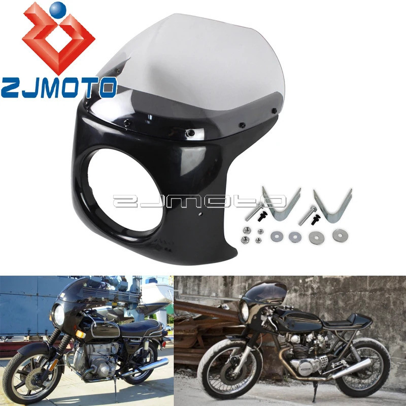 ZJ รถจักรยานยนต์7 "ไฟหน้า Fairing Retro Cafe Racer สำหรับ Yamaha XS XJ XV RD 125 250 350 400 550 650