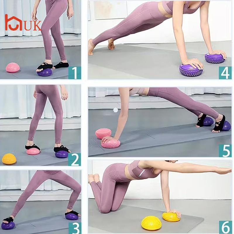 UK Inflatable Half-Ball นวด Balance Training Ball Tactile Ball Fitness Ball Non-Slip Core Trainer สํ
