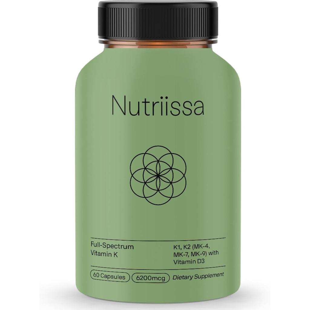 Nutriissa Full-Spectrum Vitamin K 6200 mcg – K1, K2 (MK-4, MK-7, MK-9) พร้อมวิตามิน D3 – สุขภาพกระดู