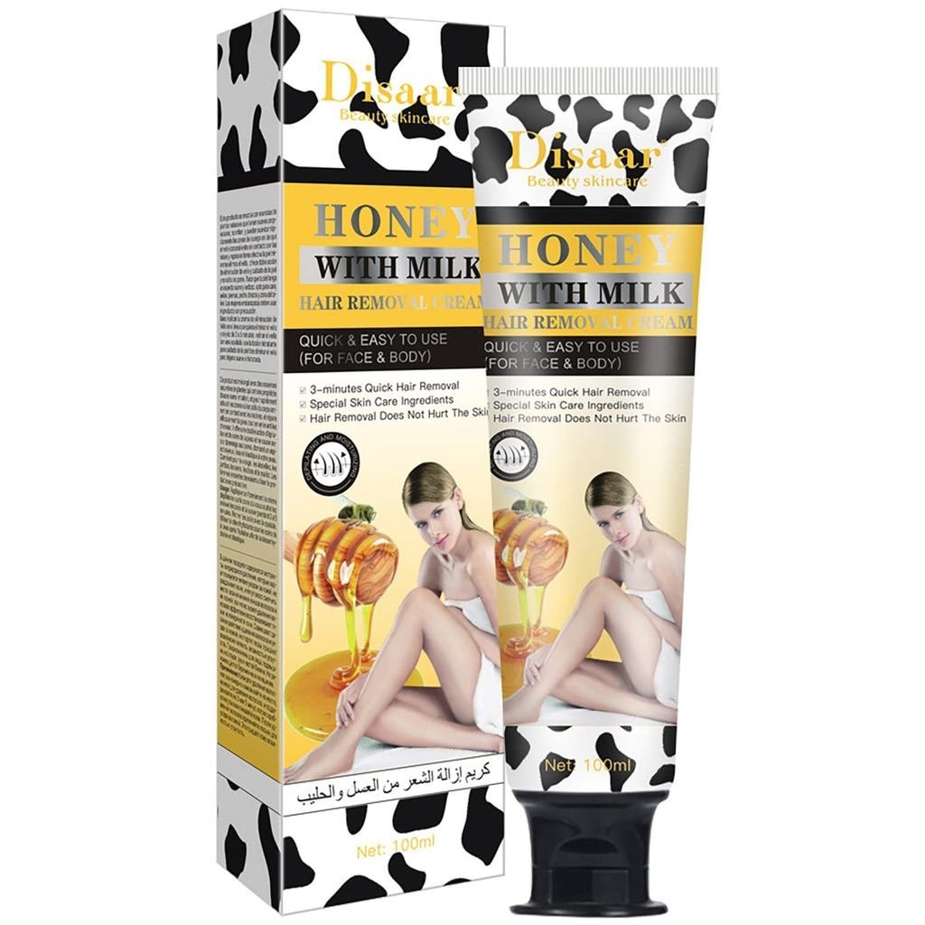 DISAAR BEAUTY Hair Removal Cream 24k Gold Essence Collagen Argan Oil 3 Minutes Quick & Easy To Use F