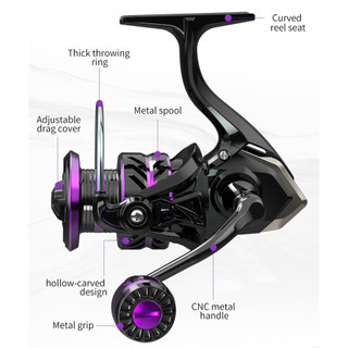 (COD)Reel Pancing Metal HP Reel Pancing Tarikan Full Besi Murah Ungu Kuat  Reel Ryobi  Reel Pancing Handle