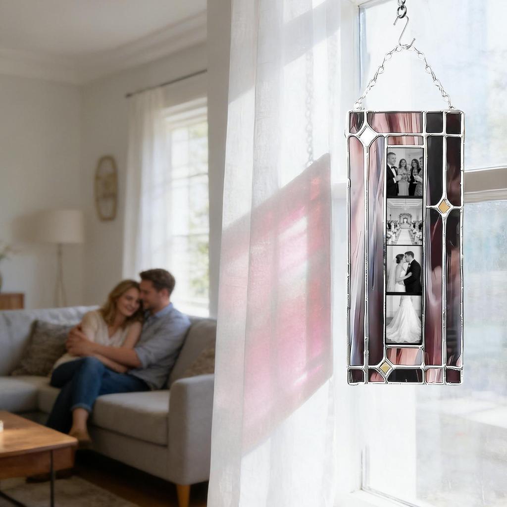 Handmade Stained Glass Photobooth Frame กรอบรูปกระจกสีแฮนด์เมดแบบใช้ซ้ําได้ herazph